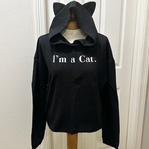 Black Cat Ear Hoodie Sweatshirt